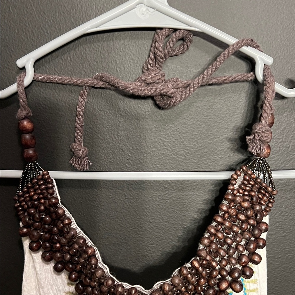 NWT Almost Famous Embellished Camisole - Cream and Brown - Picture 8 of 10